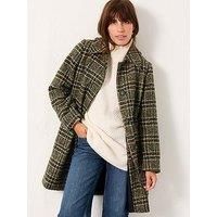 Fatface Jade Check Coat - Green