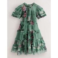 Laura Ashley Kids Floral Lace Dress - Green