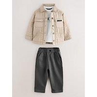 Ted Baker Baby Boys Jacket, Top & Trouser Set - Beige