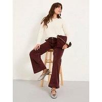 Fatface Kendall Cord Wide Leg Trouser - Chocolate Brown