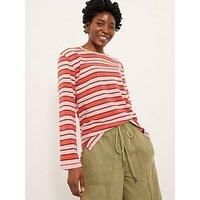 Fatface Heavy Stripe Top - Pink