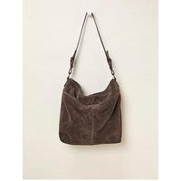 Fatface Molly Suede Buckle Bag - Chocolate Brown