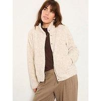 Fatface Zip Thru Bomber Fleece - Natural