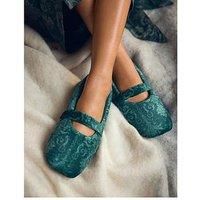 Laura Ashley Josette Mary Jane Slippers - Green
