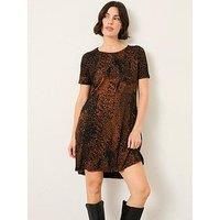 Fatface Simone Animal Dress - Black