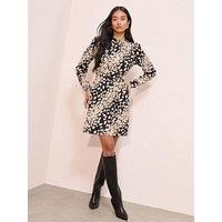 Friends Like These Printed Textured Jersey Mini Dress - Black