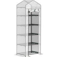 Outsunny 193cm Five Shelf Mini Greenhouse - White