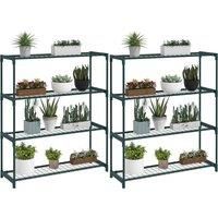 Outsunny Four-Tier Steel Plant Shelf - Black