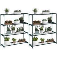Outsunny Plant Stand, 4-Tier Planter Holder Flower Display Rack, Dark Green