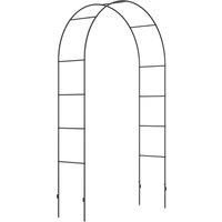 Outsunny Outdoor Garden Arch, Metal Garden Arbor for Climbing Plants, Roses, Vines, Wedding Arch for Outdoor, 140L x 40W x 240H cm, Black