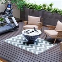 Outsunny Outdoor Rug, 1.2 x 1.8m Patio Floor Mat, Grey & White