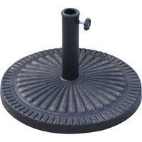 Outsunny 14kg Garden Parasol Base, Round Resin Sun Umbrella Base, Outdoor Umbrella Stand for 38mm or 48mm Outdoor Umbrella Poles, Bronze Tone