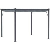 Outsunny 3 x 3 m Aluminum Gazebo, with Retractable Roof - Grey