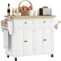 Rolling Kitchen Microwave Island with Flexible Storage Kitchen Unit