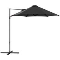 Outsunny 2.5M Offset Roma Patio Umbrella W/ 360° Rotation, Black