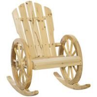Outsunny Adirondack Rocking Chair Porch Poolside Garden Lounging Natural