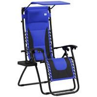 Outsunny Zero Gravity Lounger Chair, Folding Reclining Chair, Blue