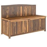 Outsunny Wood Storage Bench for Patio Furniture, Outdoor Garden Seating Tools, Brown