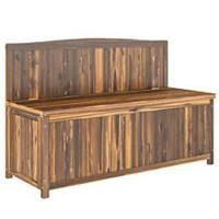 Outsunny Wood Storage Bench for Patio, Outdoor Garden Seating, Brown