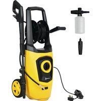 DURHAND 1800W High Pressure Washer, 150 Bar Pressure, High-Performance Portable Jet Wash Cleaner with Hose Reel for Garden, Car, Furniture, Yellow