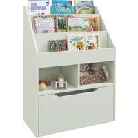 HOMCOM Kids Bookshelf, Toy Organiser, with Storage Drawer, Wheels - Green