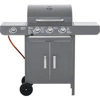 Gas Barbecue Grill 3+1 Burner Garden BBQ Large Cooking Area Side Burner
