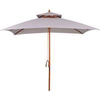 Outsunny 3 x 3 (m) Garden Umbrella, Large Parasol, Outdoor Sunshade Canopy with Double Tier, Grey