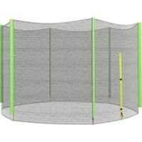 SPORTNOW Trampoline Net Replacement for 8ft Round Trampoline with 6 Straight Poles, Weather-Resistant Trampoline Netting Replacement with Zipped Entrance, Poles Not Included, Green