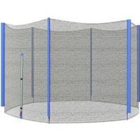 SPORTNOW Trampoline Net Replacement for 8ft Round Trampoline with 6 Straight Poles, Weather-Resistant Trampoline Netting Replacement with Zipped Entrance, Poles Not Included, Blue