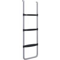 SPORTNOW Galvanised Steel Trampoline Ladder, 2 Steps/3 Steps Outdoor Trampoline Accessories for 6ft, 8ft, 10ft, 12ft, 13ft, 14ft, 16ft Trampoline, 110L x 32Wcm, Silver Tone