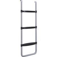 SPORTNOW Galvanised Steel Trampoline Ladder, 2 Steps/3 Steps Outdoor Trampoline Accessories for 6ft, 8ft, 10ft, 12ft, 13ft, 14ft, 16ft Trampoline, 97L x 32Wcm, Silver Tone