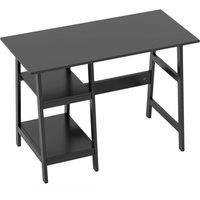 HOMCOM Compact Computer Desk with Storage Shelves, Study Table with Bookshelf, PC Table Workstation for Home Office, Study, Easy Assembly, 106 x 51cm, Black