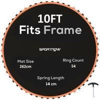 SPORTNOW Trampoline Replacement Mat with Spring Pull Tool, 54 V-Hooks, for 10ft Trampoline using 14cm Springs, Orange