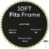 SPORTNOW Trampoline Replacement Mat with Spring Pull Tool, 54 V-Hooks, for 10ft Trampoline using 14cm Springs, Green