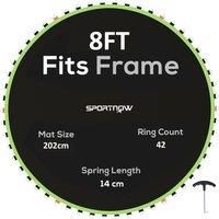 SPORTNOW Trampoline Replacement Mat with Spring Pull Tool, 42 V-Hooks, for 8ft Trampoline using 14cm Springs, Green