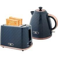 HOMCOM 1.7L 3000W Fast Boil Kettle & 2 Slice Toaster Set, Kettle and Toaster Set with Auto Shut Off, Browning Controls, Blue