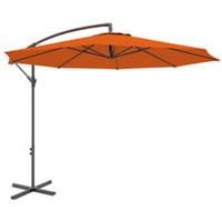 Outsunny 3(m) Garden Banana Parasol Cantilever Umbrella w/ Base, Orange