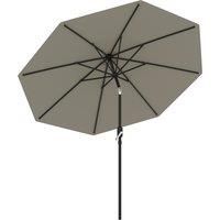 Outsunny 2.7M Garden Parasol Umbrella with Tilt and Crank, Outdoor Sun Parasol Sunshade Shelter with Aluminium Frame, Light Grey