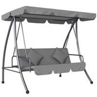 Outsunny 2-in-1 Swing Chair 3 Seater Hammock Cushion Bed Tilt Canopy