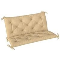 Outsunny 2 Seater Garden Bench Cushion Outdoor Seat Pad with Ties Khaki
