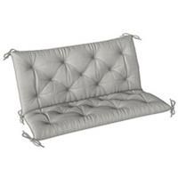 Outsunny 2 Seater Garden Bench Cushion Outdoor Seat Pad with Ties Light Grey