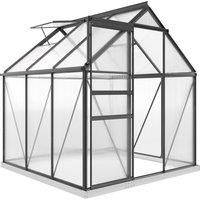 Outsunny 190 x 190cm Walk-In Polycarbonate Greenhouse - Grey