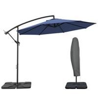 Outsunny 3(m) Banana Parasol Cantilever Umbrella Garden w/ Base Weights