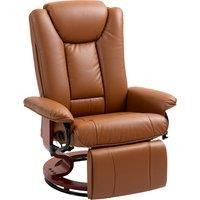 HOMCOM Faux Leather Recliner Chair - Brown