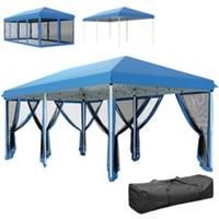Outsunny 6 x 3(m) Pop Up Party Tent Canopy with 6 Removable Sidewalls Blue
