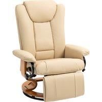 HOMCOM Faux Leather Recliner Chair - Beige