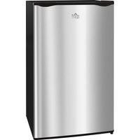 HOMCOM 91 Litre Freestanding Under Counter Fridge Freezer, Small Fridge with Chiller Box, Adjustable Thermostat, 47.5cm Wide, Silver Tone