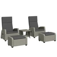 Outsunny 5 PCs Rattan Garden Furniture Set with Reclining Chairs, Grey
