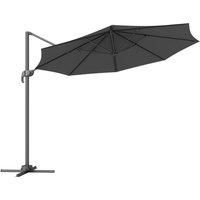 Outsunny 3 x 3(m) Cantilever Parasol with Cross Base, Garden Umbrella with 360 Rotation, Crank Handle and Tilt for Outdoor, Black