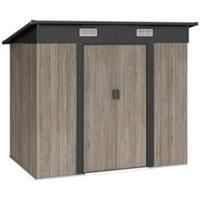 Outsunny Outdoor Garden Storage Shed for Patio Grey Wood Grain